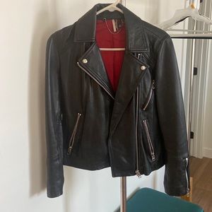 Topshop genuine leather jacket